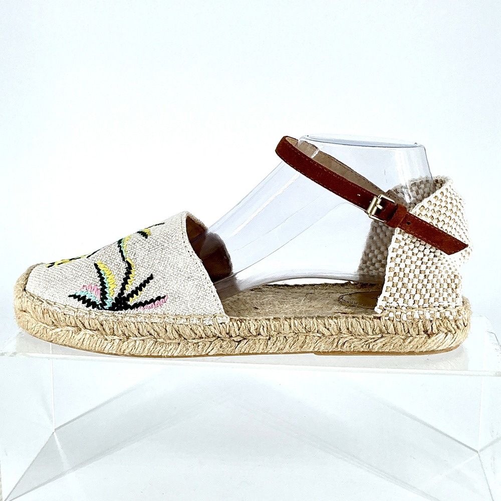 Boden Size 41 US 10 Pineapple Embroidered Espadrille Sandals Spain Anthropologie - Picture 4 of 11